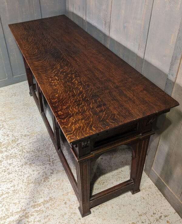 Classical Styled Antique Dark Oak Church Altar Table from West Bromwich