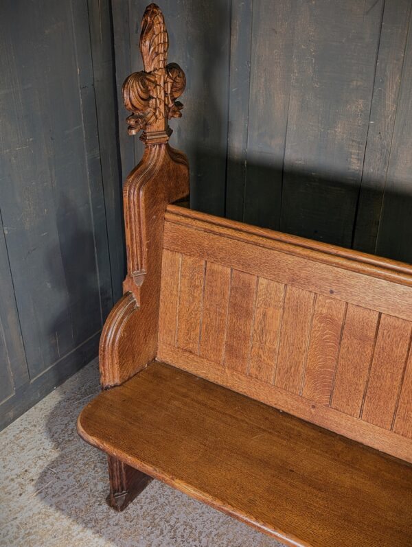 Beautiful Honey Oak 1894 Antique Gothic Choir Pews Benches from St John Clevedon