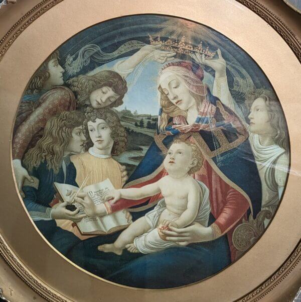 Madonna of the Magnificent by Sandro Botticelli Antique Arundel Society Print