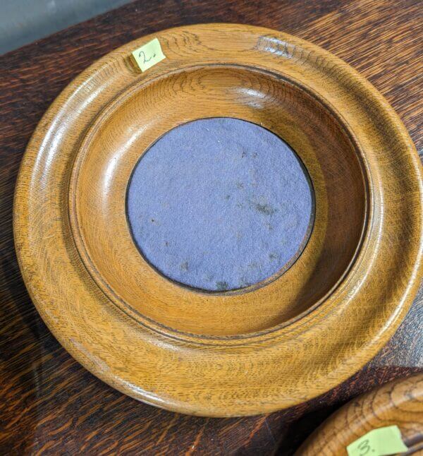 Nice Hand Turned Oak Collection Plates from St David's Wrexham