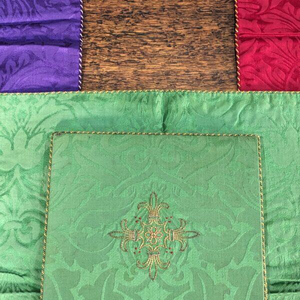 Three Attractive Vintage Burses with Matching Chalice Veils (Purple Red & Green)