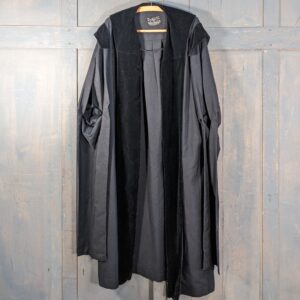 Vintage Vanheems Black Velvet & Cotton Ecclesiastical Priest's Vicar's Gown