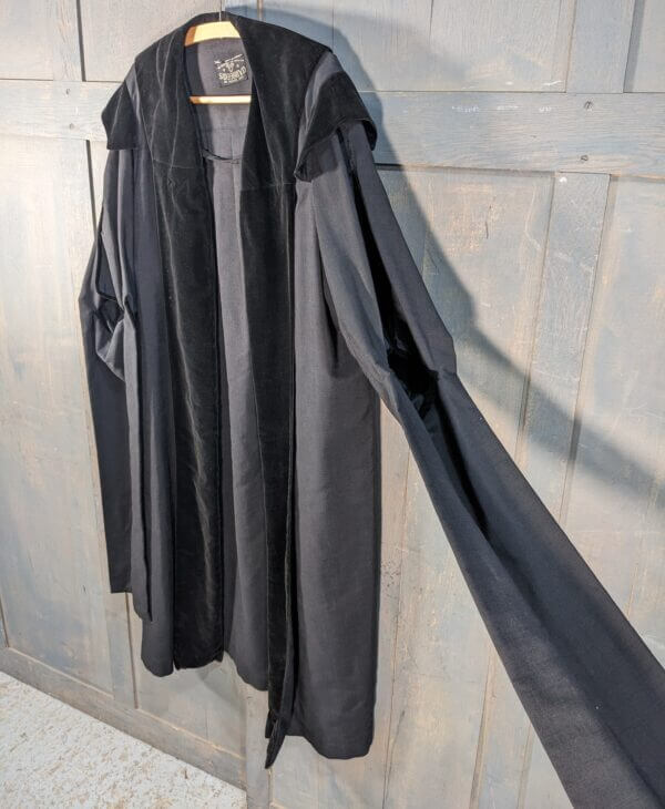 Vintage Vanheems Black Velvet & Cotton Ecclesiastical Priest's Vicar's Gown