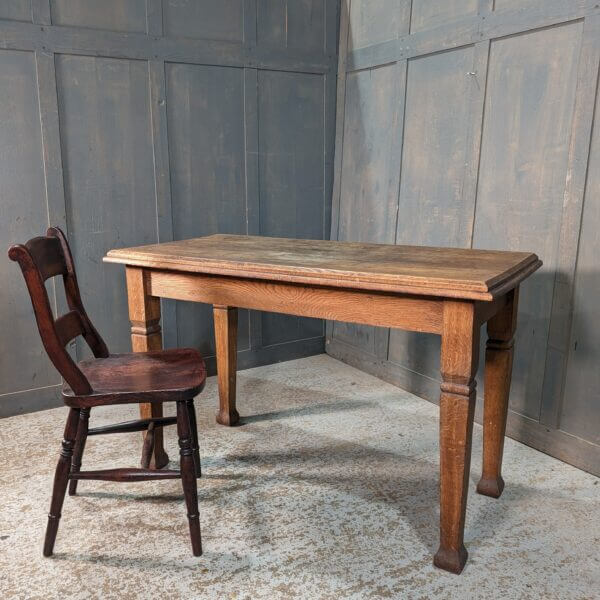 1950's English Utility Style Solid Oak Church Table