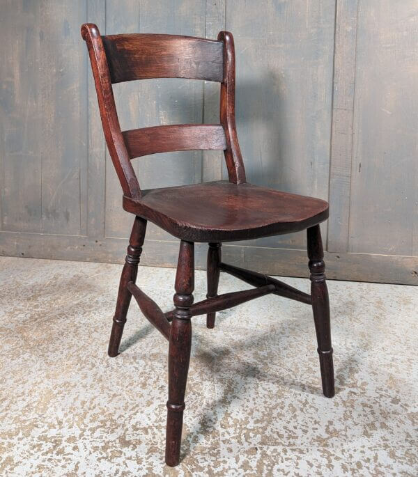Victorian Elm and Beech Slope back Kitchen Chairs