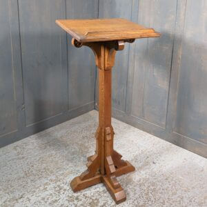 Vintage Solid Oak Victorian Styled Pedestal Church Lectern