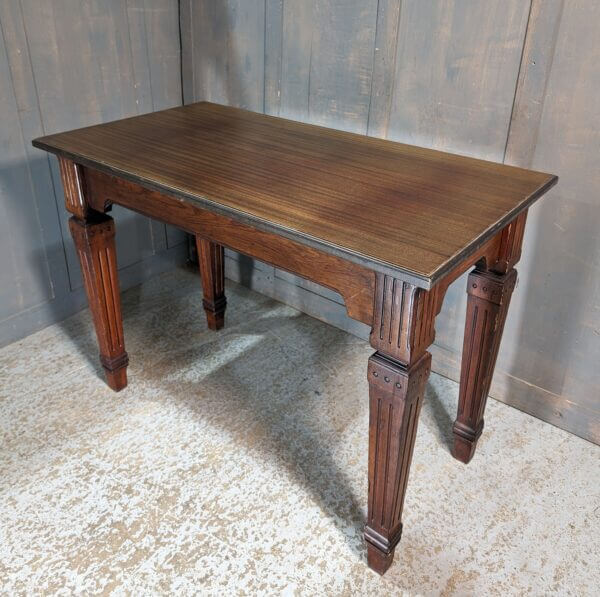 Greco Roman Style 1900's Pitch Pine Table with Sympathetic Modern Top