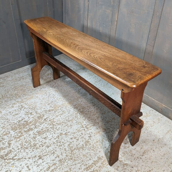 1900's Handsome Oak Organists Bench with Pegged Stretcher
