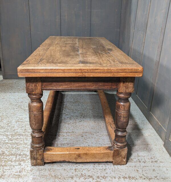 17th Century Oak Refectory Table Incorporating 17th Century Timber Including Gadroons In Front