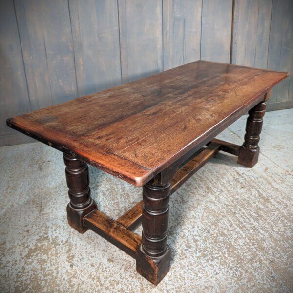 Lovely Antique Walnut and Oak Heavy 17th Century Style Refectory Table
