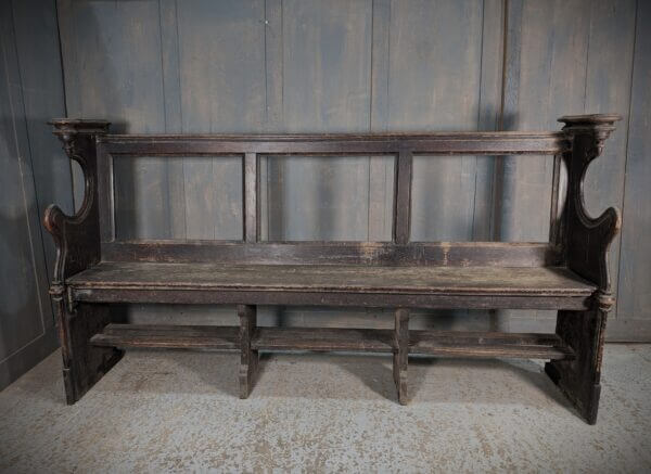 Barn Find Unusual Open Back Oak Victorian Gallery Pews Benches