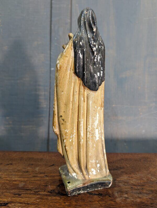 Crude & Dusty Small French Antique Religious Figure of St Terese The Little Flower