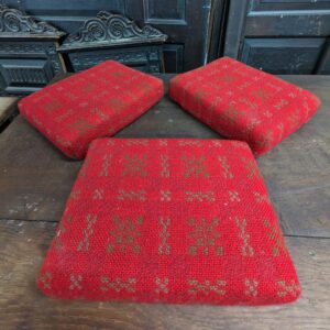 Embroidered Red Woolwork Church Kneelers Hassocks Cushions