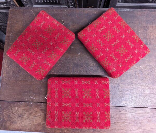 Embroidered Red Woolwork Church Kneelers Hassocks Cushions