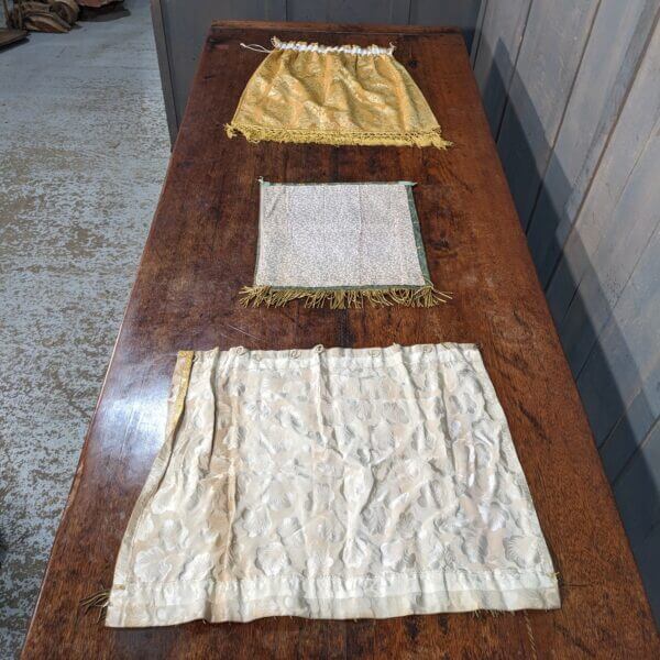 3 Damask & Other Tabernacle Curtains with Bullion Fringes