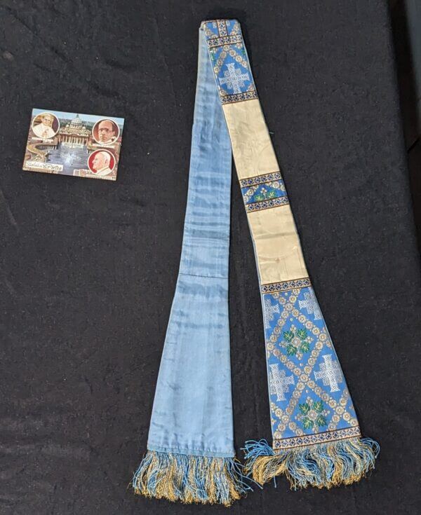 Smaller Size Blue & Cream Stole with Different Crosses