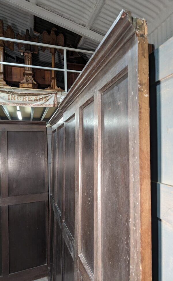 4 Sections of tall oak and ply Church Room panelling