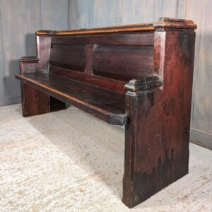 Heavy Duty Stained Pitch Pine Elbowed Pews Benches from St Chad's Parish Church Romford