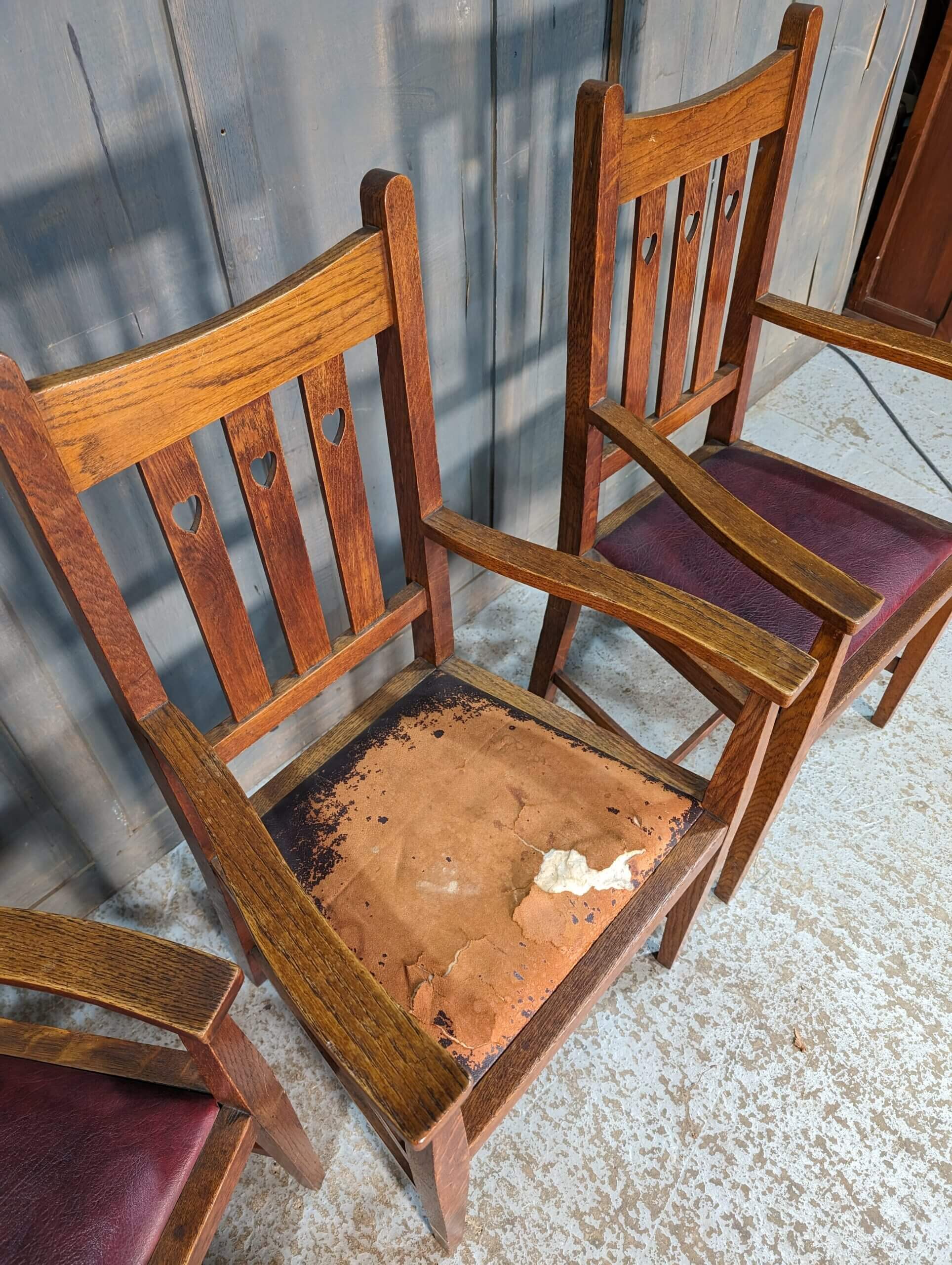 Antique mission oak deals chairs