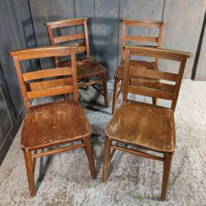 Set of 4 St John's Newbold Ladderback 1960's Vintage Beech Church Chapel Chairs
