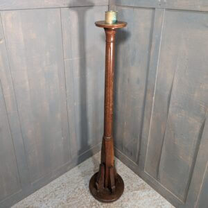 1930's Vintage Tall Oak Church Paschal Candlestick from St John's Newbold