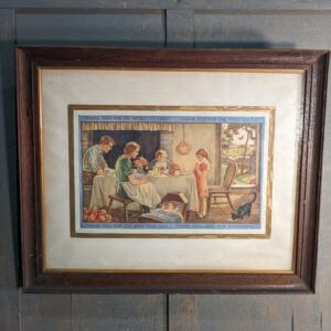 Ultra Charming Children's Sunday School Framed Print of 'Thank you for the World so Sweet' by Nina Brisley 1930's Vintage