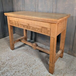 Nice Smaller Size Oak 1950's Vintage 'This Do In Remembrance Of Me' Altar Communion Table