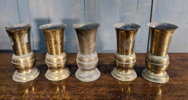 Set of 5 Brass Church Flower Vases from Rochdale Convent