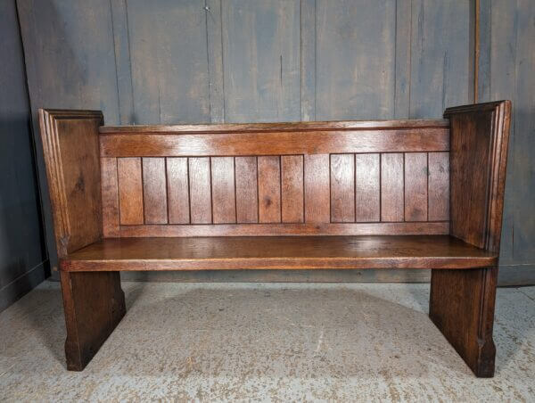 Antique Gothic Carved Sqaure End Oak Pews from St Faith's Gaywood