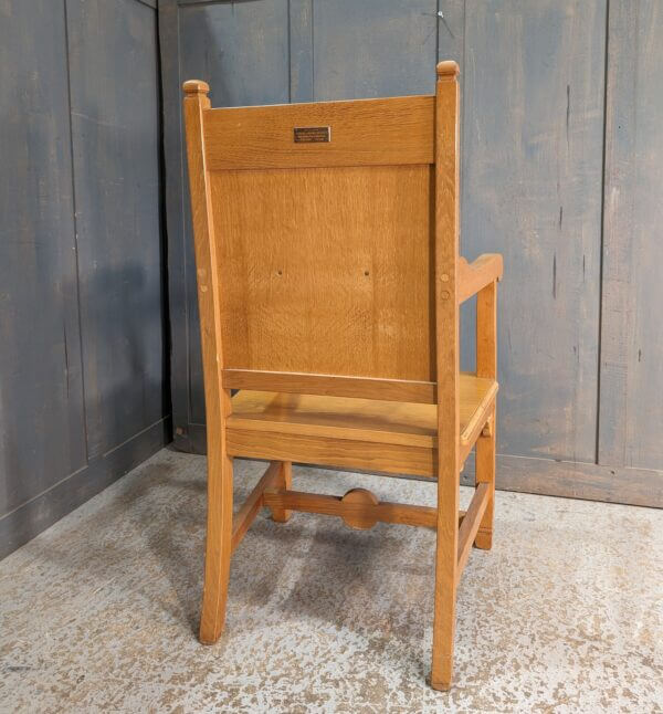 Mid Century 1960's Vintage Classic Oak Church Minister Throne Chairs from St John's Newbold