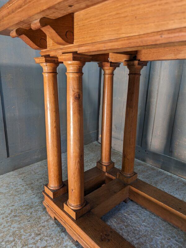 Unusual & Stylish Mid Century Eight Column Leg Communion Altar Hall Table