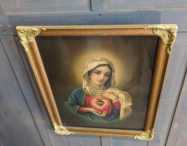 The Immaculate Heart of Mary Large Framed Lithograph of the Blessed Virgin