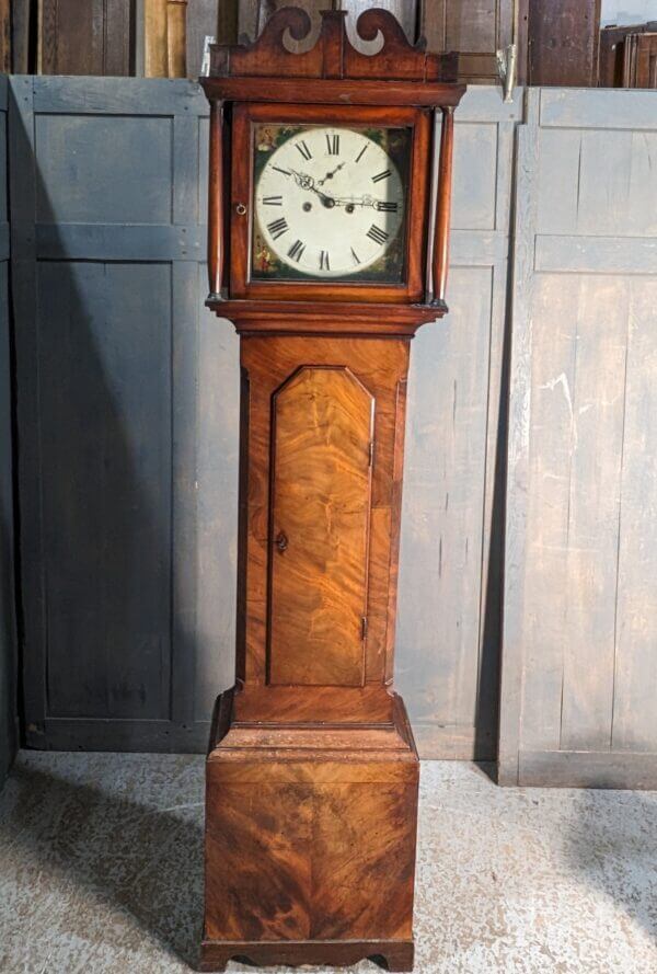 Early 1800's Late Georgian Mahogany Grandfather Clock with Exotic Characters
