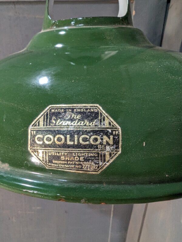 Genuine Vintage 'Coolicon' Utility Lighting Enamel Shade