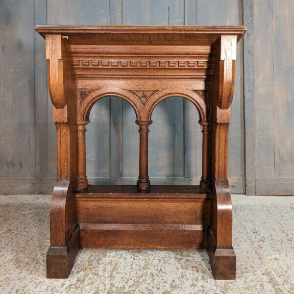 Good Quality 1930's Vintage Simple Gothic Heavy Oak Lower Height Reading Desk Ambo Lectern