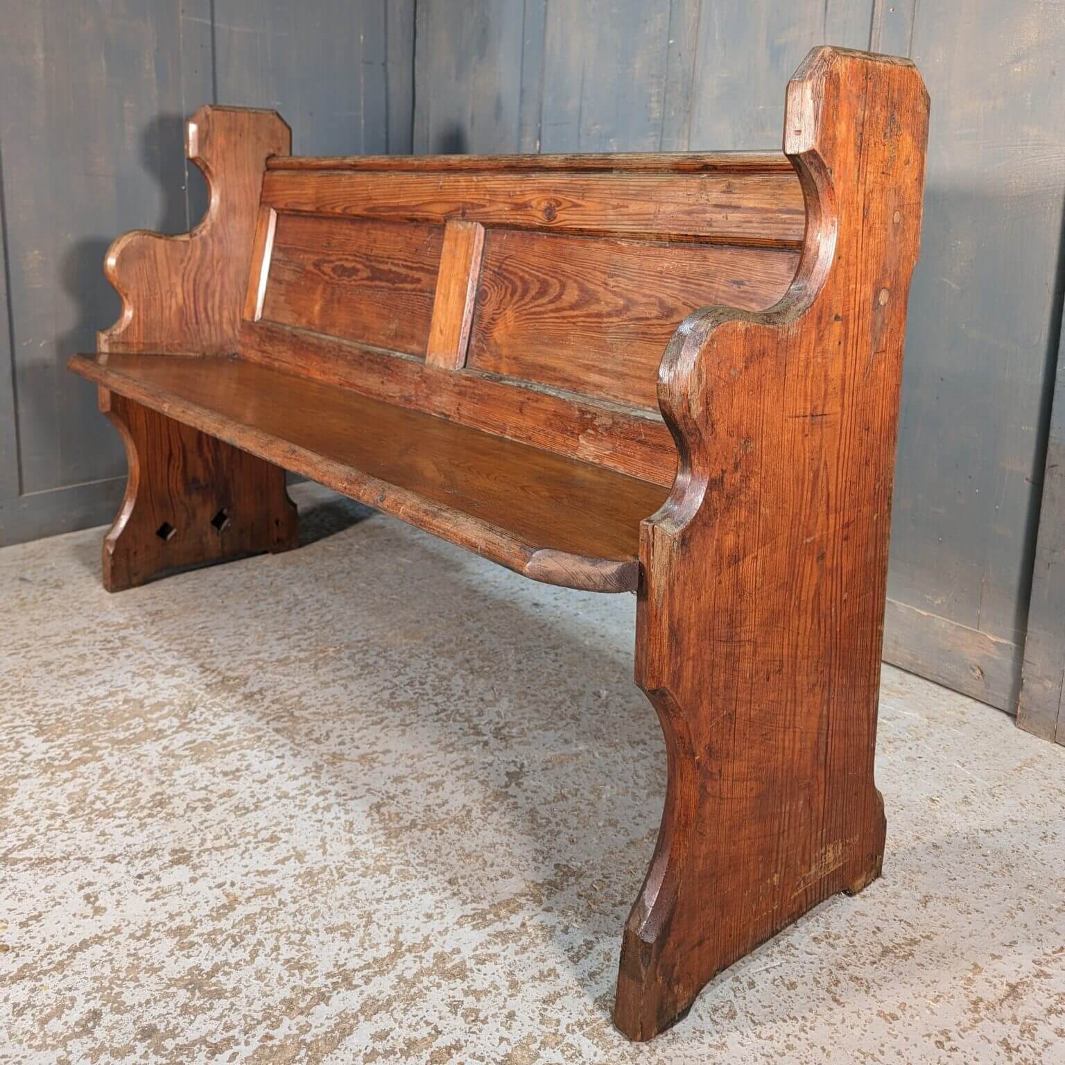 Shapely Ended Antique Pitch Pine Church Chapel Pews from Swansea (SOLD