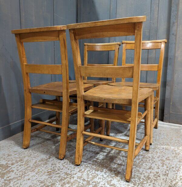 Set of 4 Pure Simple Classic Elm and Beech Church Chapel Chairs from St John's Longbridge