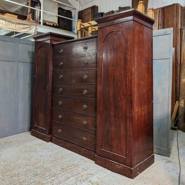 A Huge Victorian Mahogany Beaconsfield Wardrobe Chest of Drawers