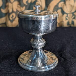 Small Modern Design Silver Plate Ciborium with Knop Detailing