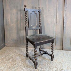 Crypt Find Antique Single Oak Carolean Style Oak Chair