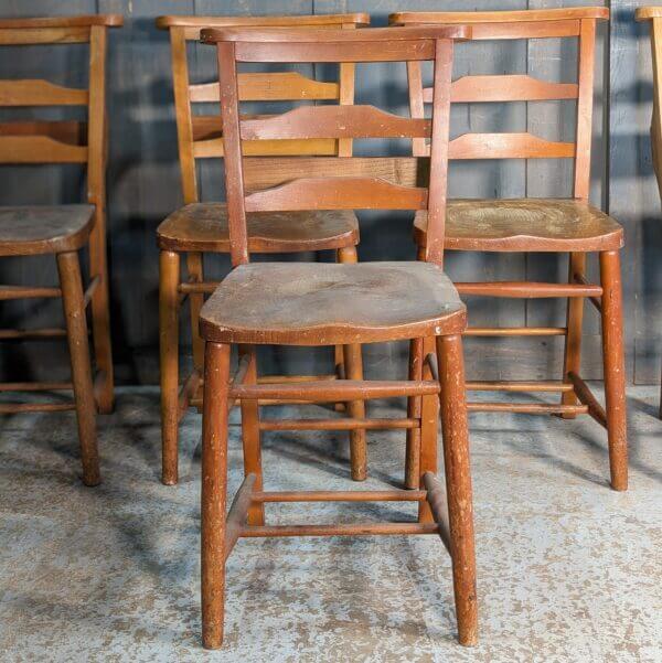 Strong Scruffy Double-Ladderback Church Chapel Chairs from Southend Elim Pentecostal Church