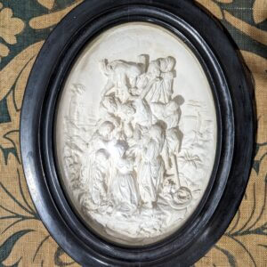 Antique Napolean III Signed Meerschaum Relief of the Passion of Christ descent from the Cross