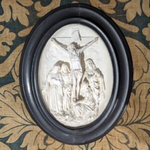 Antique Napolean III Meerschaum Relief of the Crucifixion the Women at the Cross