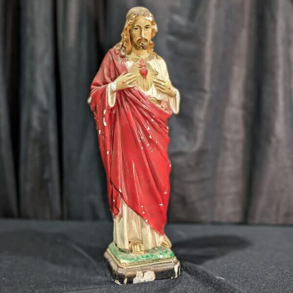 Vintage Religious Statue of Christ The Sacred Heart