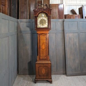 Georgian Early 1800’s Inlaid Oak Extra Tall 8 Day Longcase Clock Marked Edward Heys Brindle PROJECT