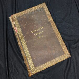 Local Surrey Interest 1868 Outsize Church Lectern Leather Bible from Mickleham Church