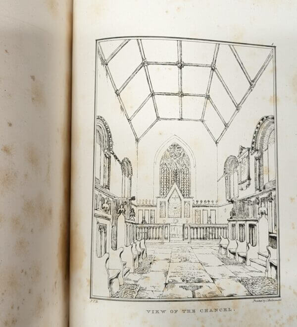 Local Surrey Interest 1824 Illustrated Study on Mickleham Church