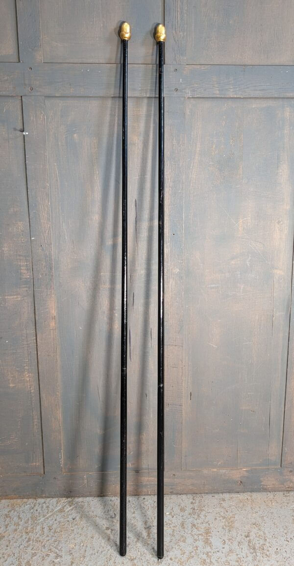 Black & Gold Painted Oak Church Wardens Staves