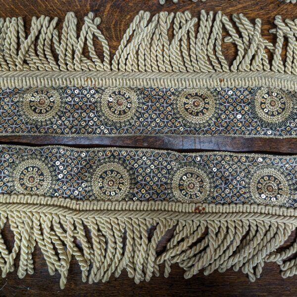 At Least 6m of Ornate Gold Sequined Heavy Braid Salvaged from a Dais