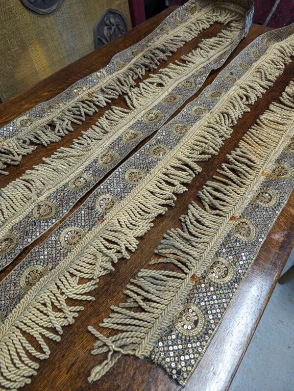 At Least 6m of Ornate Gold Sequined Heavy Braid Salvaged from a Dais